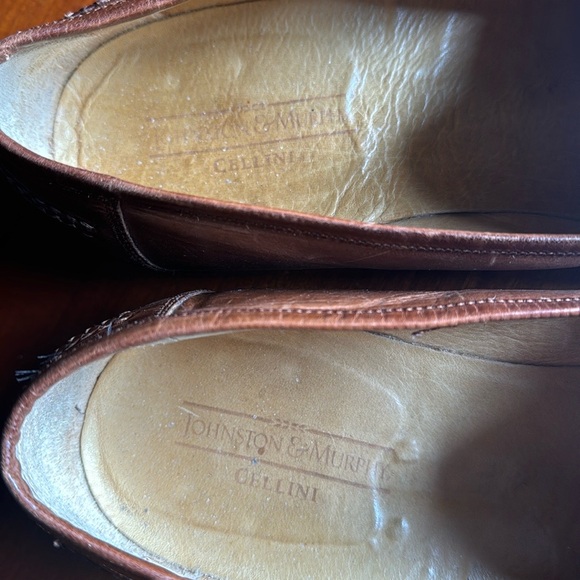PRICE DROP ITALIAN Johnston Murphy Cellini Loafers 10.5 Brown Leather Shoes Mens - Picture 8 of 8